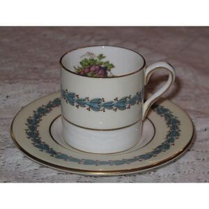 Wedgwood Appledore‎ Demitasse Coffee Cup & Saucer Set (s) W3257 Brown Urn Mark